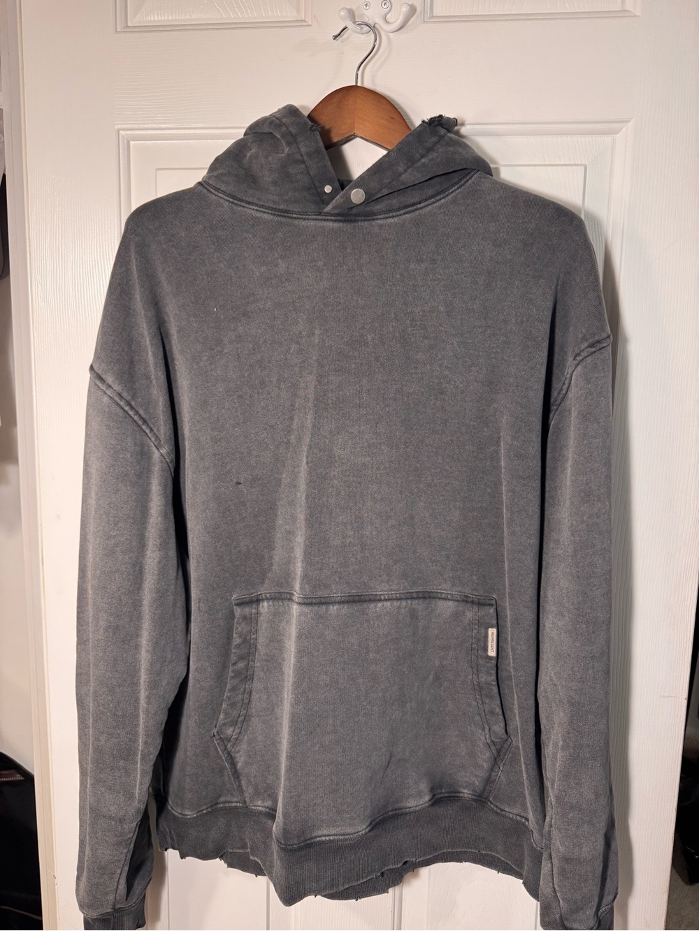 Represent Clothing Men's ‘Blanks’ Distressed Gray Hoodie Sweatshirt
